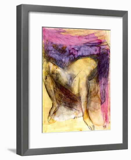 Nude Woman on her Back with Legs Apart-Auguste Rodin-Framed Art Print
