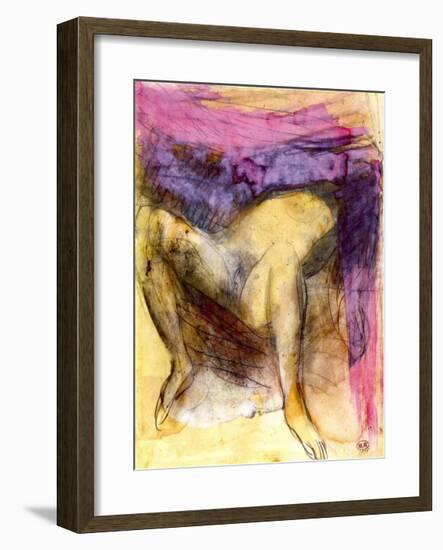 Nude Woman on her Back with Legs Apart-Auguste Rodin-Framed Art Print