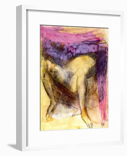 Nude Woman on her Back with Legs Apart-Auguste Rodin-Framed Art Print