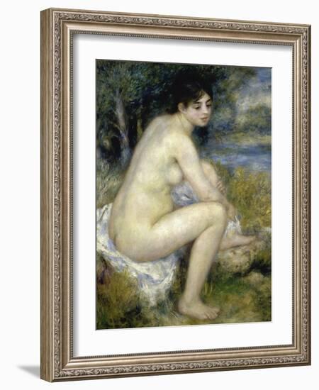 Nude Woman Seated in a Landscape-Pierre-Auguste Renoir-Framed Giclee Print