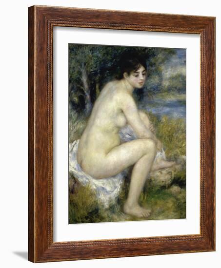 Nude Woman Seated in a Landscape-Pierre-Auguste Renoir-Framed Giclee Print