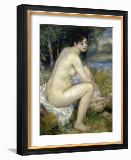 Nude Woman Seated in a Landscape-Pierre-Auguste Renoir-Framed Giclee Print