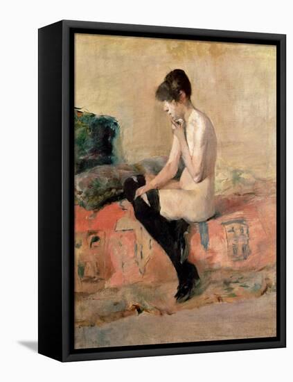 Nude Woman Seated on a Divan, 1881-Henri de Toulouse-Lautrec-Framed Premier Image Canvas