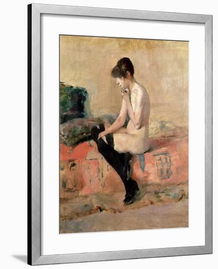 Nude Woman Seated on a Divan, 1881-Henri de Toulouse-Lautrec-Framed Giclee Print