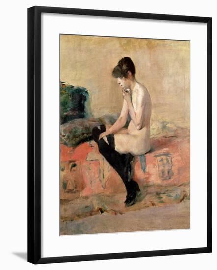 Nude Woman Seated on a Divan, 1881-Henri de Toulouse-Lautrec-Framed Giclee Print