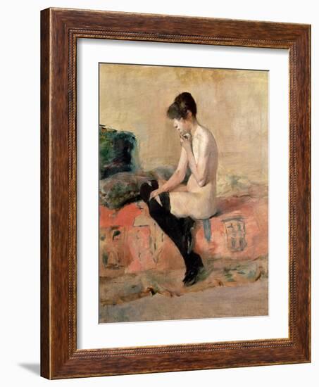 Nude Woman Seated on a Divan, 1881-Henri de Toulouse-Lautrec-Framed Giclee Print