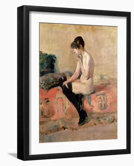 Nude Woman Seated on a Divan, 1881-Henri de Toulouse-Lautrec-Framed Giclee Print