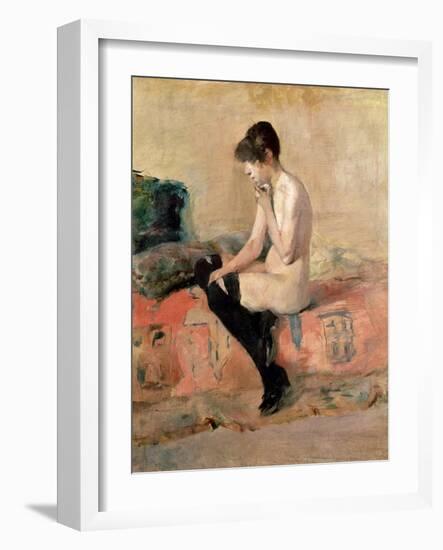 Nude Woman Seated on a Divan, 1881-Henri de Toulouse-Lautrec-Framed Giclee Print