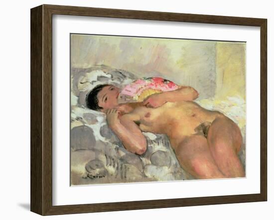 Nude Woman with a Fan-Henri Lebasque-Framed Giclee Print