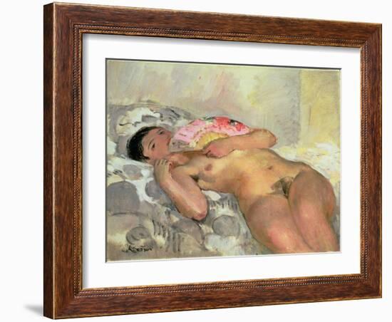 Nude Woman with a Fan-Henri Lebasque-Framed Giclee Print