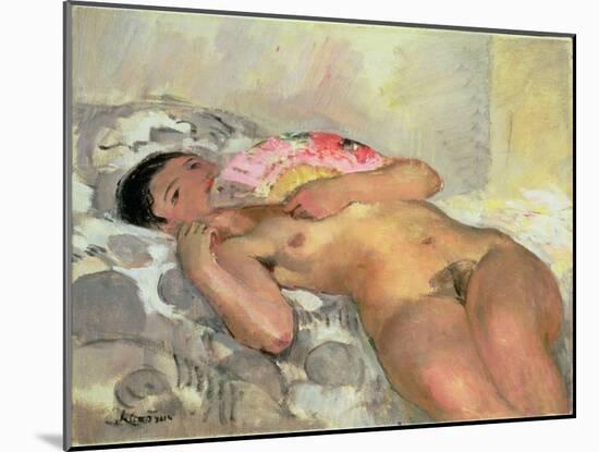 Nude Woman with a Fan-Henri Lebasque-Mounted Giclee Print