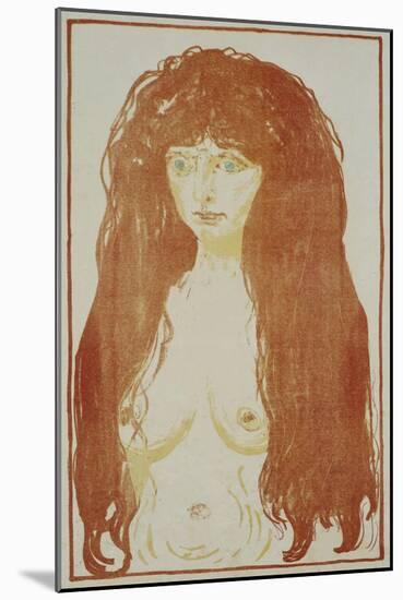 Nude Woman with Red Hair and Green Eyes, C.1901 (Print)-Edvard Munch-Mounted Giclee Print