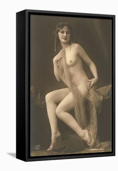 Nude Woman with Wrap-null-Framed Stretched Canvas