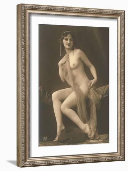 Nude Woman with Wrap-null-Framed Art Print