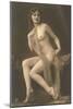 Nude Woman with Wrap-null-Mounted Art Print