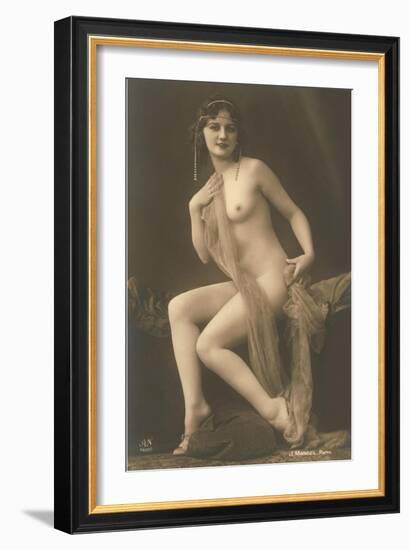 Nude Woman with Wrap-null-Framed Art Print