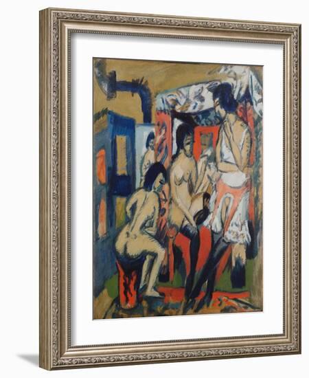 Nudes in Studio, 1912-Ernst Ludwig Kirchner-Framed Giclee Print