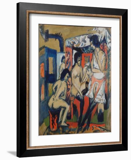 Nudes in Studio, 1912-Ernst Ludwig Kirchner-Framed Giclee Print