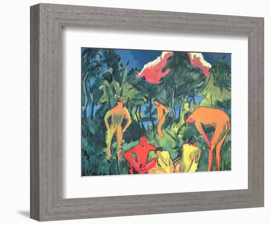 Nudes in the Sun, Moritzburg-Ernst Ludwig Kirchner-Framed Giclee Print