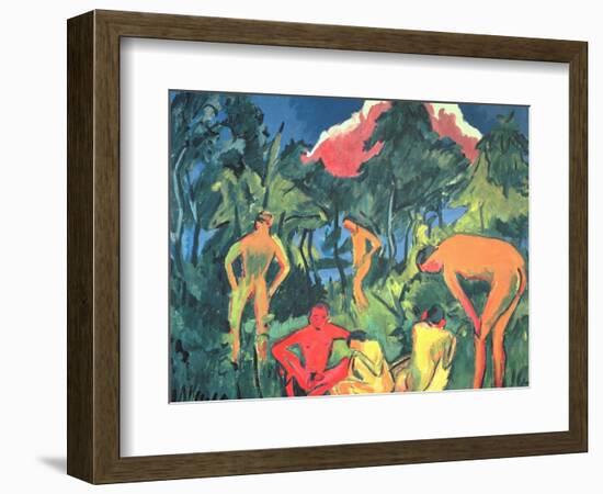 Nudes in the Sun, Moritzburg-Ernst Ludwig Kirchner-Framed Giclee Print