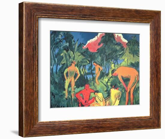 Nudes in the Sun, Moritzburg-Ernst Ludwig Kirchner-Framed Giclee Print