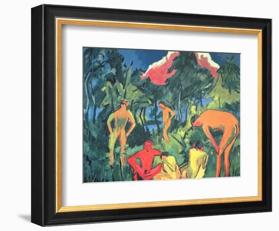 Nudes in the Sun, Moritzburg-Ernst Ludwig Kirchner-Framed Giclee Print