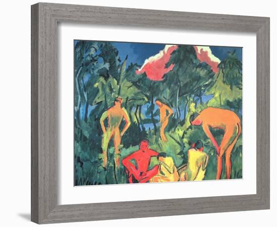 Nudes in the Sun, Moritzburg-Ernst Ludwig Kirchner-Framed Giclee Print