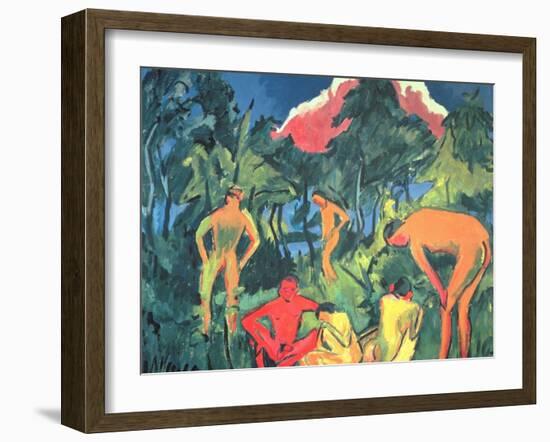 Nudes in the Sun, Moritzburg-Ernst Ludwig Kirchner-Framed Giclee Print