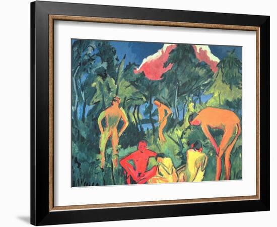 Nudes in the Sun, Moritzburg-Ernst Ludwig Kirchner-Framed Giclee Print