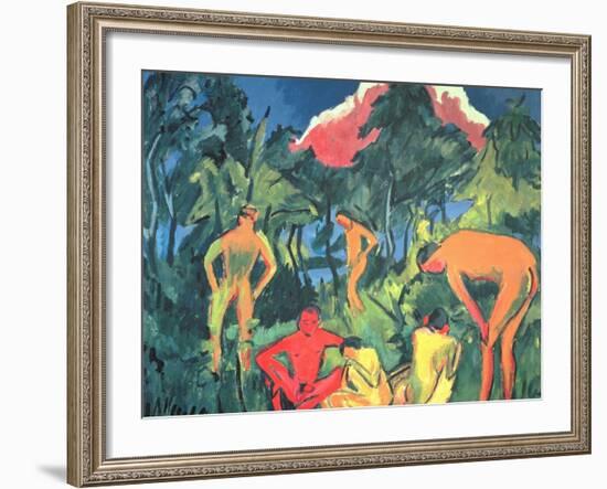 Nudes in the Sun, Moritzburg-Ernst Ludwig Kirchner-Framed Giclee Print