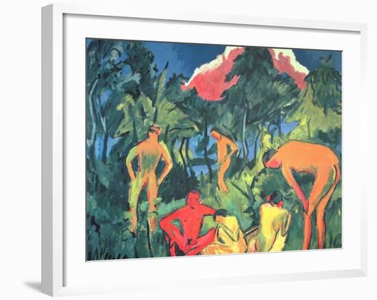 Nudes in the Sun, Moritzburg-Ernst Ludwig Kirchner-Framed Giclee Print