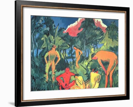 Nudes in the Sun, Moritzburg-Ernst Ludwig Kirchner-Framed Giclee Print