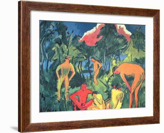 Nudes in the Sun, Moritzburg-Ernst Ludwig Kirchner-Framed Giclee Print