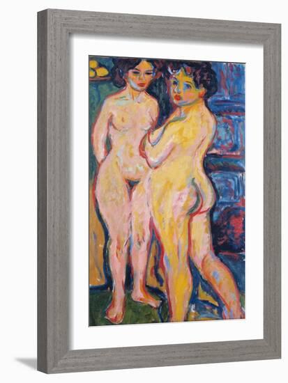 Nudes Standing by Stove, 1908-Ernst Ludwig Kirchner-Framed Giclee Print