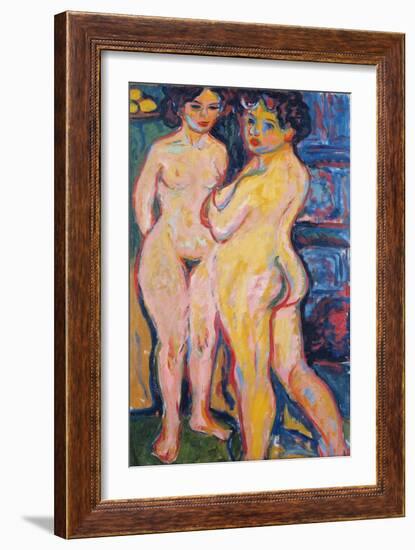 Nudes Standing by Stove, 1908-Ernst Ludwig Kirchner-Framed Giclee Print