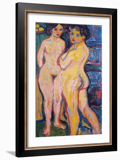 Nudes Standing by Stove, 1908-Ernst Ludwig Kirchner-Framed Giclee Print