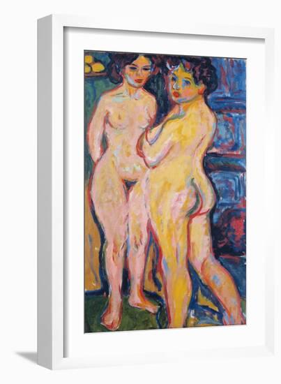 Nudes Standing by Stove, 1908-Ernst Ludwig Kirchner-Framed Giclee Print