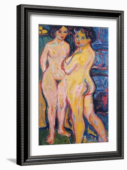 Nudes Standing by Stove, 1908-Ernst Ludwig Kirchner-Framed Giclee Print