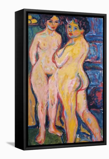 Nudes Standing by Stove, 1908-Ernst Ludwig Kirchner-Framed Premier Image Canvas