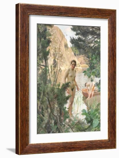 Nudes Swimming in a Lake-Anders Leonard Zorn-Framed Giclee Print