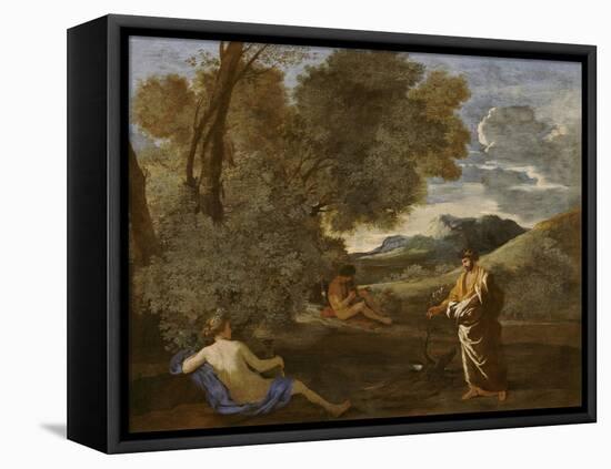 Numa Pompilius and the Nymph Egeria-Nicolas Poussin-Framed Premier Image Canvas