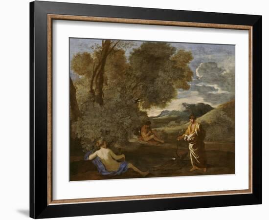 Numa Pompilius and the Nymph Egeria-Nicolas Poussin-Framed Giclee Print