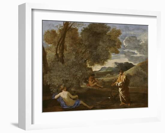Numa Pompilius and the Nymph Egeria-Nicolas Poussin-Framed Giclee Print