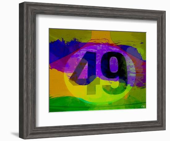 Number 49 Porsche Watercolor-NaxArt-Framed Art Print