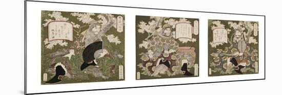 Number One: Liu Bei; Number Two: Guan Yu; Number Three: Zhang Fei, 1823-25-Yashima Gakutei-Mounted Giclee Print