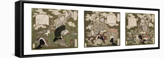 Number One: Liu Bei; Number Two: Guan Yu; Number Three: Zhang Fei, 1823-25-Yashima Gakutei-Framed Premier Image Canvas