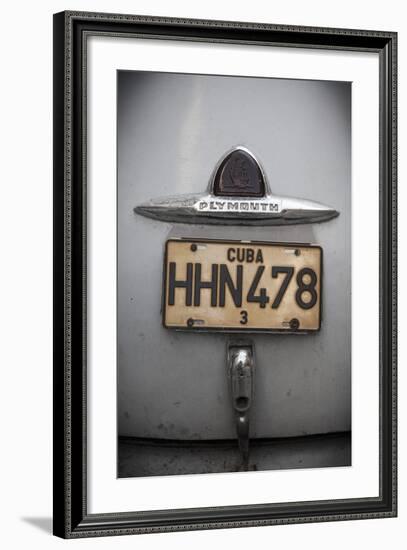 Number Plate of Classic 50s Car, Havana, Cuba-Jon Arnold-Framed Photographic Print