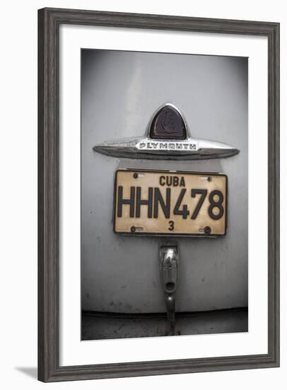 Number Plate of Classic 50s Car, Havana, Cuba-Jon Arnold-Framed Photographic Print