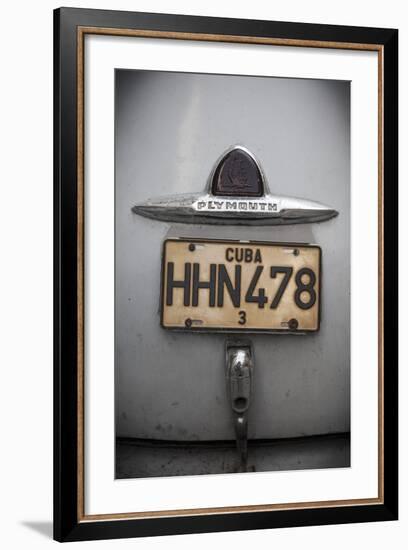 Number Plate of Classic 50s Car, Havana, Cuba-Jon Arnold-Framed Photographic Print