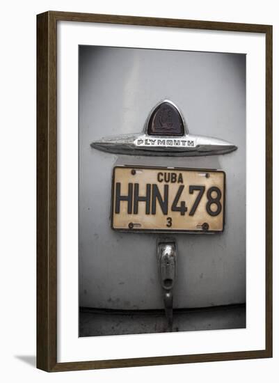 Number Plate of Classic 50s Car, Havana, Cuba-Jon Arnold-Framed Photographic Print